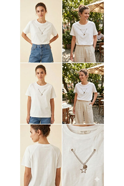 MODA إكسسوارات السلسلة النسائية مفصلة 1. تي شيرت عالي الجودة