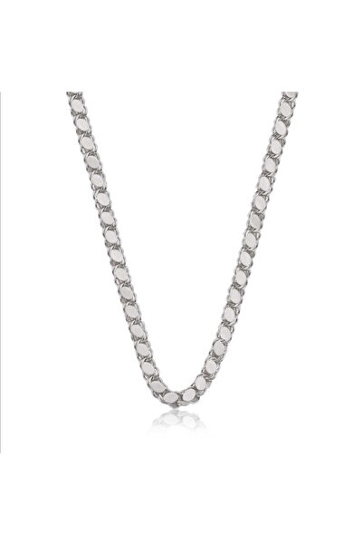 auraandoresilver 925 Ayar Gümüş Pullu Arpa Zincir