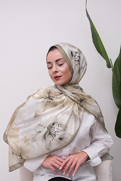 49eyşanipek Art Bloom Suluboya Desenli Dijital Soft Şal