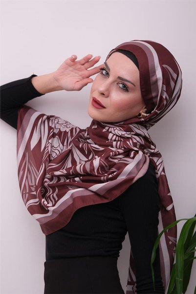 49eyşanipek Vibrant Floral Patterned Digital Soft Shawl