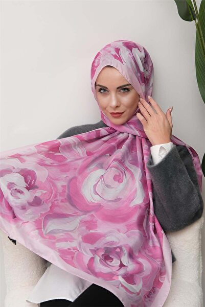 49eyşanipek Floral Akrilik Desenli Dijital Soft Şal