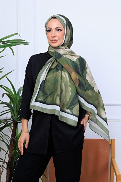 49eyşanipek Modern Watercolor Floral Print Digital Soft Shawl