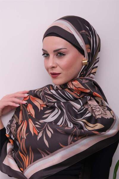 49eyşanipek Vibrant Floral Patterned Digital Soft Shawl
