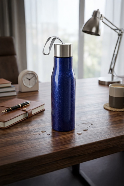 Vadi زجاجة مياه ستانلس ستيل لون أزرق 600 مل