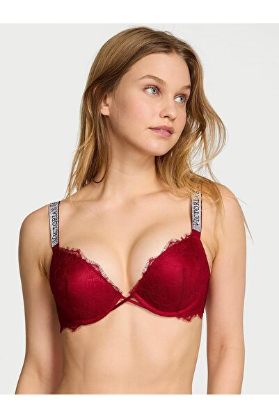 Victoria's Secret Bombshell Two Sizes Larger Showing Sparkling Straps Lace Pu...