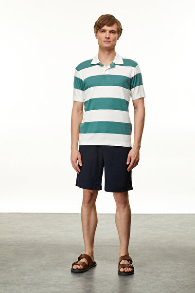 Mudo Polo Collar Striped T-Shirt