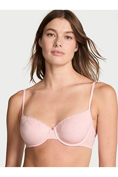 Victoria's Secret Cotton Lu Striped Unpadded Demi Bra