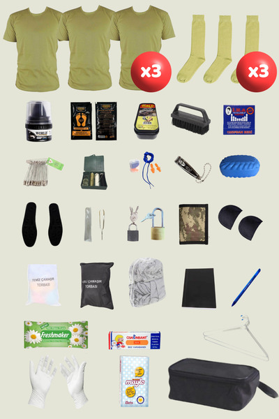 Outdoorun 3-Piece Military Set: Undershirt, Socks, and 27 Accessories - Essen...
