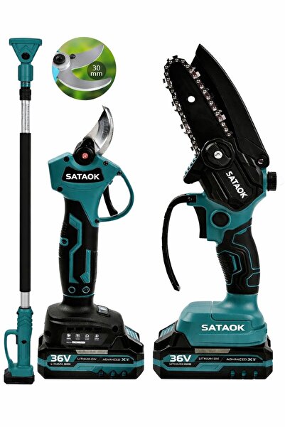 Sataok 36V 5Ah 2'Li Set Dal Budama Testeresi & Dal Budama Makası & 2.5 M Tele...