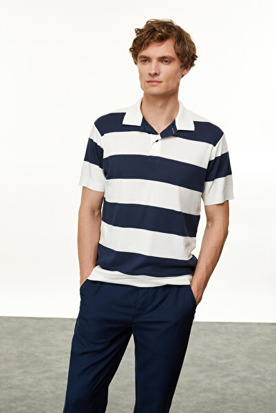 Mudo Polo Collar Striped T-Shirt