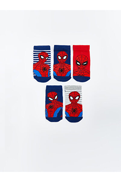 LC Waikiki Rmz Gi̇yi̇m Farkiyla Spider-Man Embroidered Boys' Booties Socks 5-...