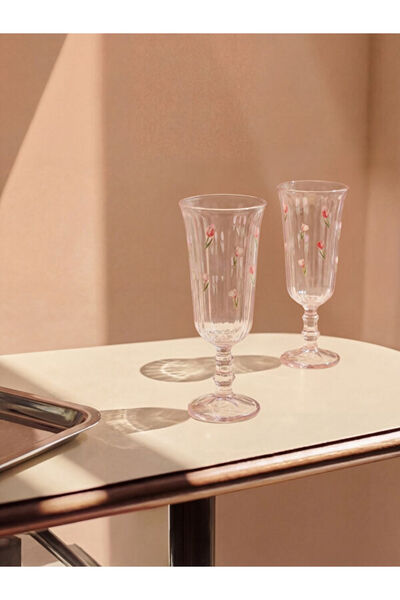 LC Waikiki Timeless Clothing & Zamansız Seçimler Baskılı Ayaklı Cam Su Bardağ...