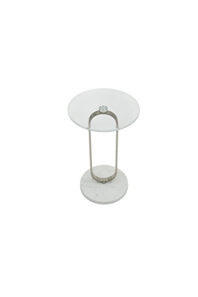 Generic Glass side table with an artificial marble base