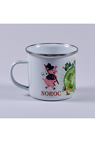 Antok Art AntokArt Cană Emailată durabilă metalică 230 ml - Design Noroc