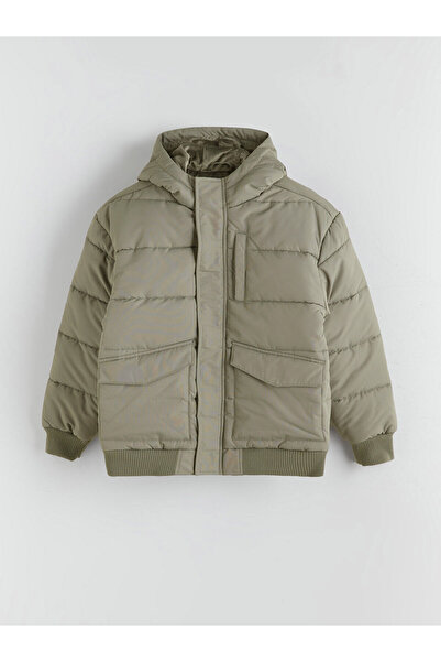 LC Waikiki Two Mt Shop Quality Lcw Kids Khaki Hooded Boys' Puffer Jacket