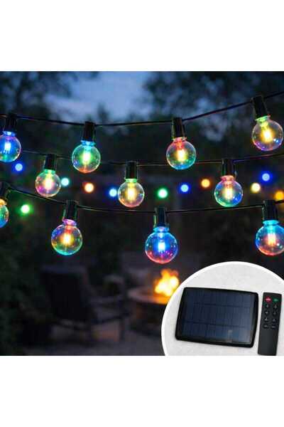 OEM Lohuis Solar Panel Light String, Outdoor, 50 RGB LEDs, 15.24 m, with Remo...