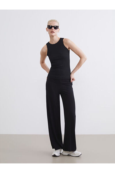 LC Waikiki Rmz Gi̇yi̇m Farkiyla Women's Textured Pants with Waist Cord