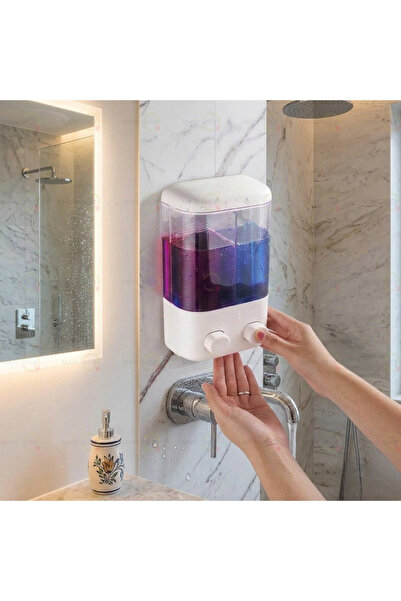 MAİN SHOP 1 bucată dozator de săpun adeziv pentru cabină de duș, 1000 ml, des...