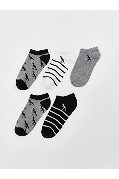 LC Waikiki Rmz Gi̇yi̇m Farkiyla Boys' Booties Socks 5-Pack