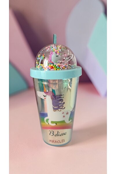 FAMEMUS ACCESSORY Unicorn Pipetli Bardak Matara Suluk