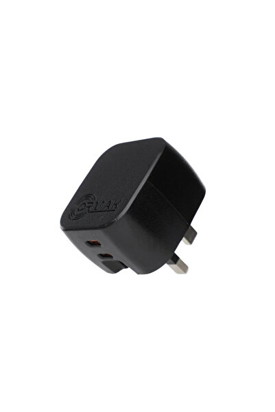 ormak شاحن اورماك شحن سريع 35 وات منفذين تايب سي 2Type-C - لون اسود ضمان على ...