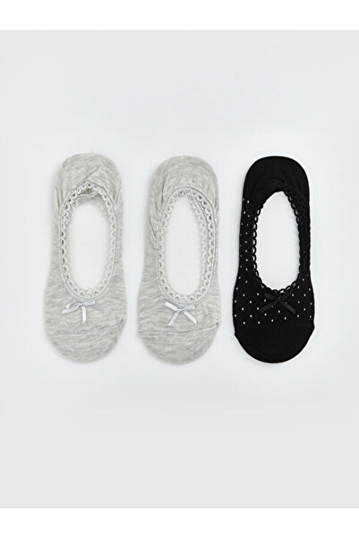 LC Waikiki Rmz Gi̇yi̇m Farkiyla Polka Dot Women's Ballerina Socks 3-Pack