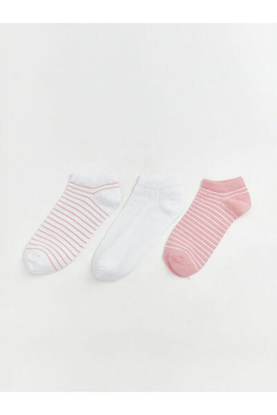 LC Waikiki Rmz Gi̇yi̇m Farkiyla Striped Women's Booties Socks 3-Piece Set