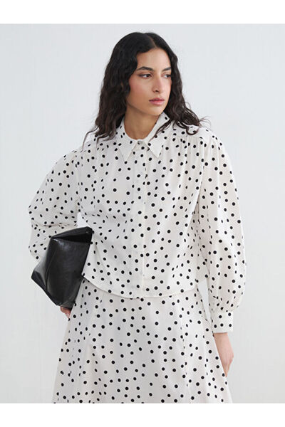 LC Waikiki RMZ GİYİM FARKIYLA Puantiyeli Poplin Kadın Gömlek