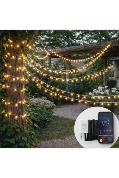 OEM Smart Lohuis Light Garland, Indoor/Outdoor, 200 LED Warm Light, 20 m, wit...