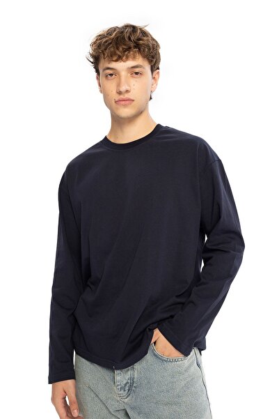 Hiccup Tricou GIESTO cu mânecă lungă și guler rotund cu nervuri
