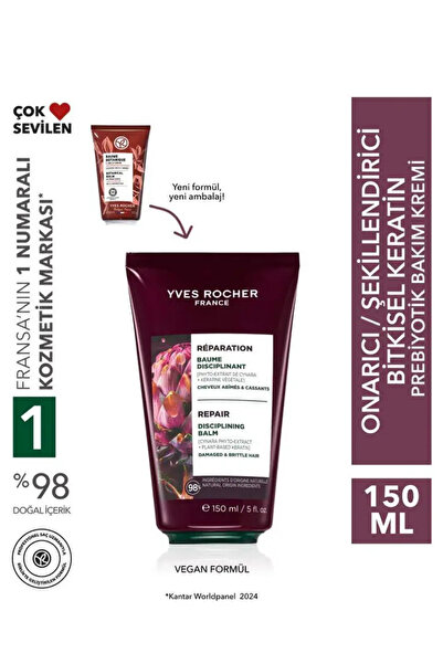 Yves Rocher Bitkisel Keratin Onarıcı ve Şekillendirici Saç Bakım Kremi 150 ml