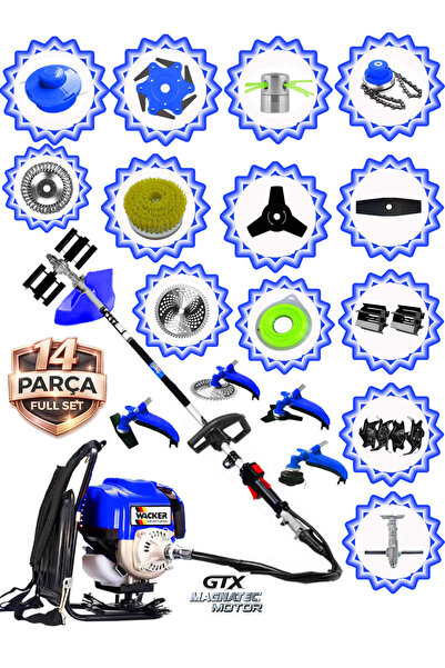Wacker Pro German VRX-750 FORCE Sırt Tırpan+ Akrobat Çapalama + Toprak Eşelem...
