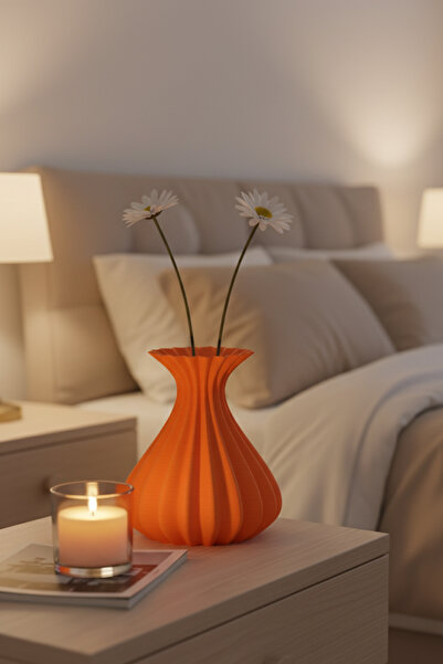 Empressco Modern 3D Baskılı Siyah Dekoratif Vazo, Bohem Tarzı Şık Tasarım