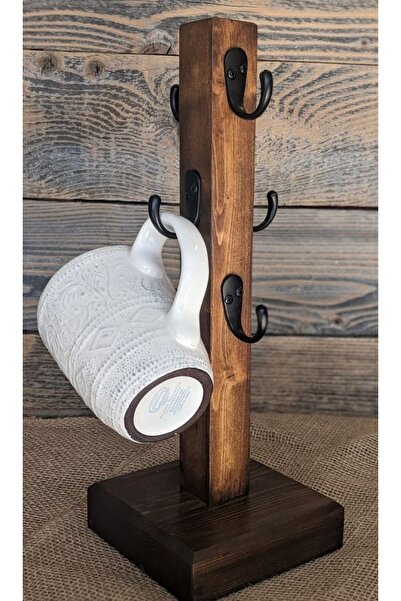 MİPOY Dekoratif Ahşap Kupa Askılığı – 4’lü Kupa Standı