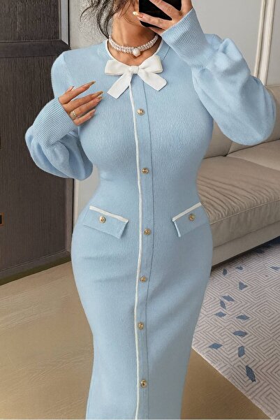 Abalı Yeni sezon triko kışlık Kadın elbise Jar Almajbour Maria model