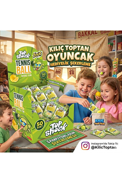 KILIÇ Limon Aromalı Sakız 50 Adet - Ekşi Dolgulu Dev Lezzet!
