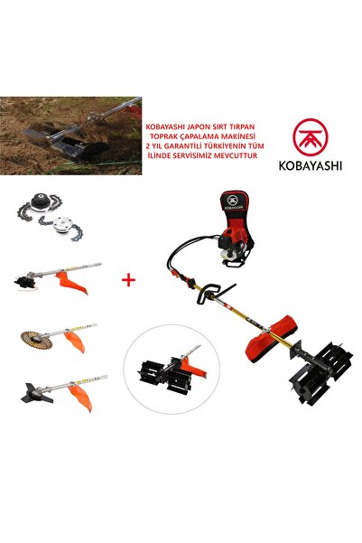 KOBAYASHI Japon Sırt Tipi Motorlu Tırpan Çapa Seti – Çok Amaçlı Bahçe ve Tarl...