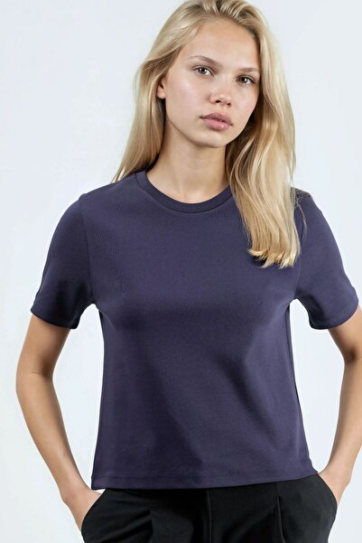 Hiccup BUSEM okrugla kragna Rebrasto Pamuk Majica