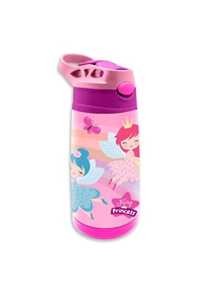 KIDSEUROSWAN Termos din oțel inoxidabil, fără BPA, 400 ml, roz Prințesa Zânei