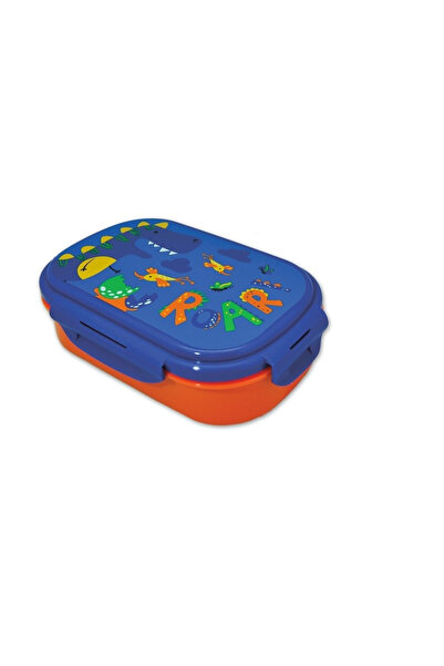 KIDSEUROSWAN Roar Friends plastic sandwich box with cutlery, 21x14x6 cm Blue
