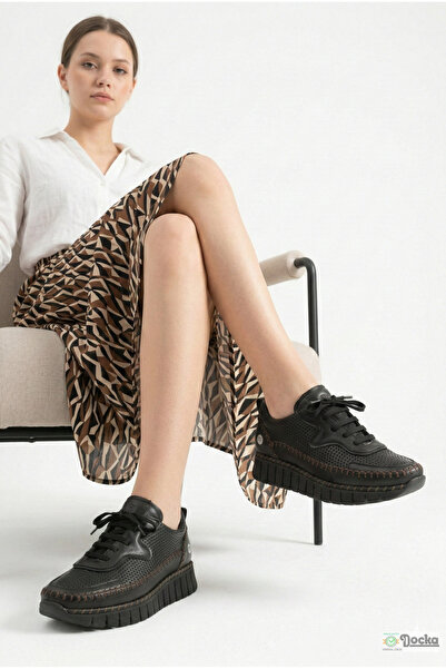 Mammamia Kadın Günlük Ortopedik Hakiki Deri Spor Tarz Yürüyüş Ayakkabısı M27Y...