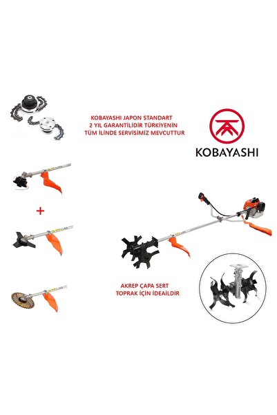 KOBAYASHI Japon Yan Tırpan Akrep Çapa Seti – Çok Amaçlı Bahçe ve Tarla Aparatı