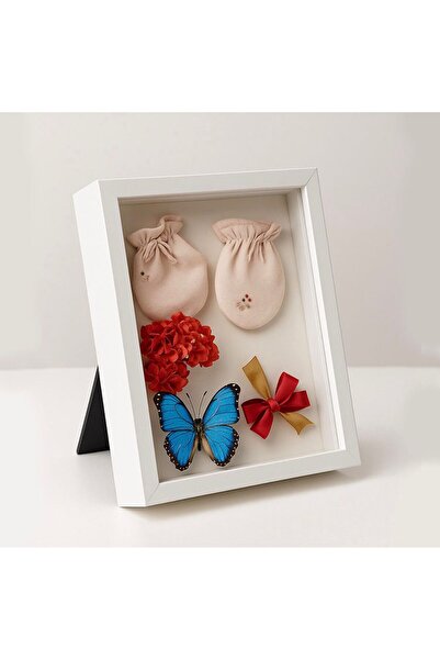 asel sanat Rose Box - Souvenir Memory Frame Wooden 17X22Cm White Imported Pro...