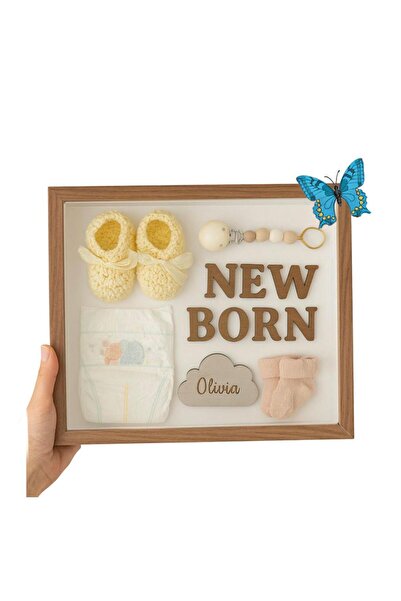 asel sanat Rose Box - Wooden Souvenir Memory Box Frame - 22X27Cm with Wooden ...