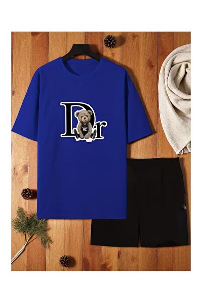 Massgai Unisex Design Dr Bear Printed Oversized Short Sleeve T-Shirt Shorts 2...