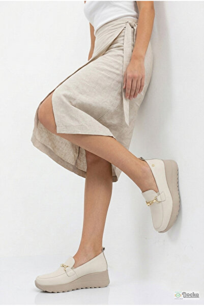 Mammamia Kadın Mevsimlik Ortopedik Hakiki Deri Klasik Tarz Dolgu Topuk Ayakka...