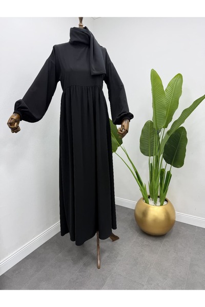 Elif Medine İpeği Tesettür Elbise (Şal Hediyeli)