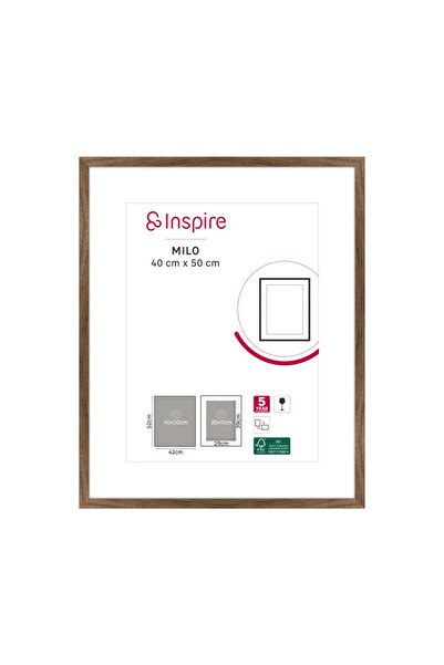 Inspire Κορνίζα Milo, 40 x 50 εκ., καρυδιά