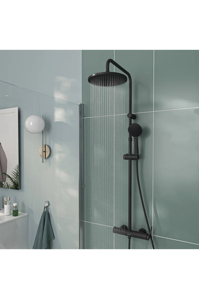 sensea Βασικό σταθερό σύστημα ντους με μίκτη, μίας λειτουργίας, μαύρο