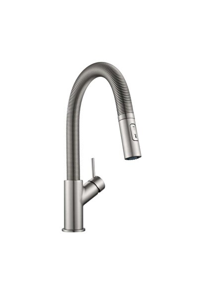 OEM Βρύση κουζίνας Delinia Michigan, Μονό μοχλού, ασημί σατινέ